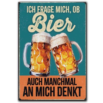 LANOLU Fotomagnet Bier, auch an mich denkt - 8x5,5 cm