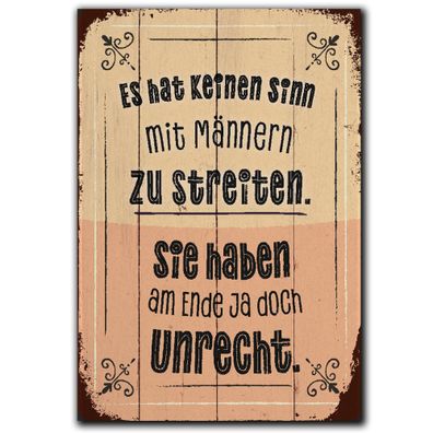 LANOLU Fotomagnet "Kein Sinn mit Männern zu streiten" - 8 x 5,5 cm