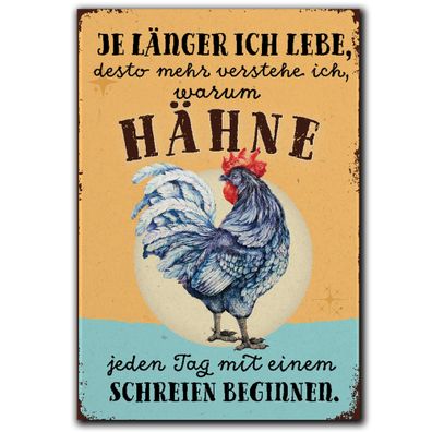 LANOLU Fotomagnet "Hähne schreien" - 8 x 5,5 cm
