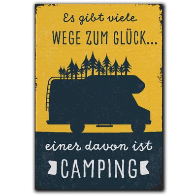 LANOLU Fotomagnet "Camping Glück" - 8 x 5,5 cm
