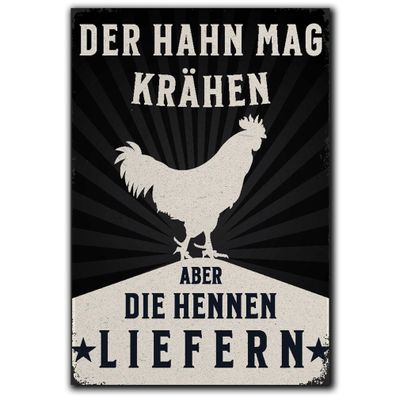 LANOLU Fotomagnet "Der Hahn mag krähen" - 8 x 5,5 cm