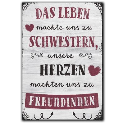 LANOLU Fotomagnet "Leben macht uns zu Schwestern" - 8 x 5,5 cm