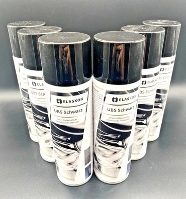 6x Elaskon Unterbodenschutz UBS schwarz 500ml Spray Wachsbasis Rostschutz