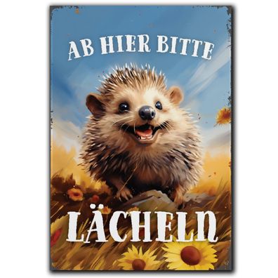 LANOLU Fotomagnet "Igel ab hier bitte lächeln" - 8 x 5,5 cm