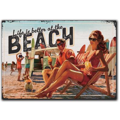 LANOLU Fotomagnet "Life is better at the Beach" - 8 x 5,5 cm