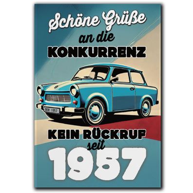 LANOLU Fotomagnet Trabant- kein Rückruf seit 1957 - 8 x 5,5 cm