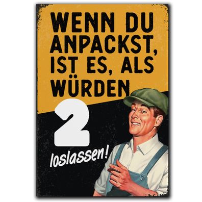 LANOLU Fotomagnet Wenn du anpackst ist es, als würden 2 loslassen 8 x 5,5 cm