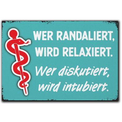 LANOLU Fotomagnet Wer randaliert wird relaxiert 8 x 5,5 cm