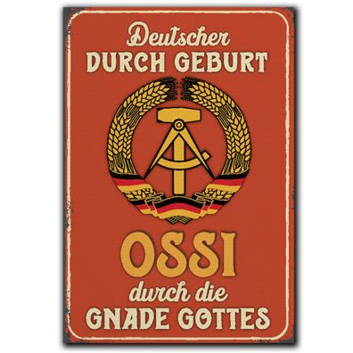 LANOLU Fotomagnet Deutscher durch Geburt, Ossi durch die Gnade Gottes 8 x 5,5 cm