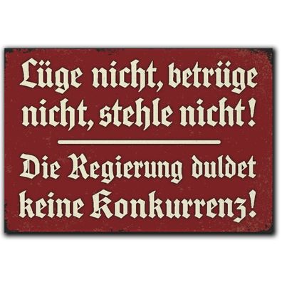 LANOLU Fotomagnet Lüge nicht betrüge nicht, die Regierung keine Konkurrenz 8 x 5,5 cm