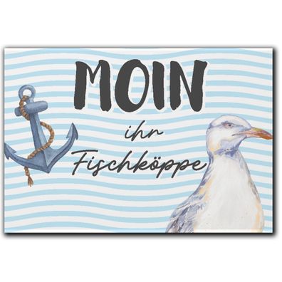 LANOLU Fotomagnet Moin Ihr Fischköppe 8 x 5,5 cm