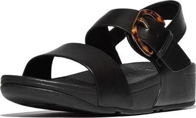 FitFlop Damen Sandalen Lulu Resin-Buckle Leather Back-Strap Sandals JE7