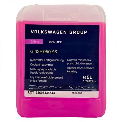 VW Original Kühlerfrostschutz G12EVO Ready Mix 5 Liter