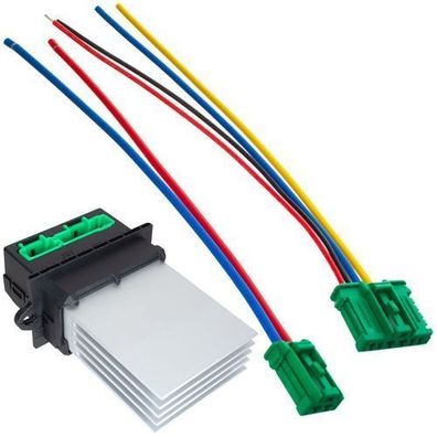 Peugeot 1007 Gebläsewiderstand + 2x Stecker (2-polig + 4-polig) 3-teiliges Set