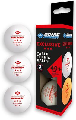 Donic-Schildkröt 83340 Tischtennisball Exclusive 3-Stern, Poly 40+ Qualität, für fort