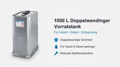 1000L Dieseltank - Heizöltank - Doppelwandig - Lagertank - Öltank * AKTION*