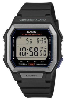 Casio Digitaluhr für Herren Dualzeit Schwarz W-738H-1AVEF