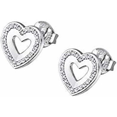 Glittering silver earrings Hearts LP3137-4 / 1