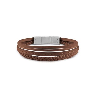 Dark brown Malibu leather bracelet JUMB01345JWSTCGT / U
