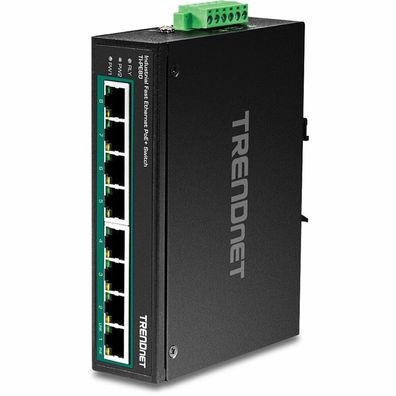 TRENDnet Industrie Switch 8 Port Fast Eth. PoE+ L2 DIN-Rail