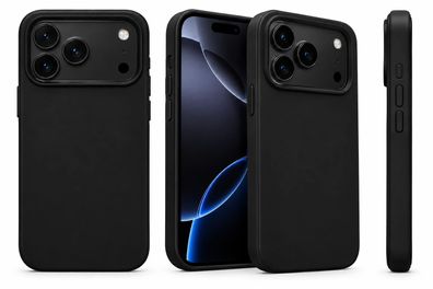 Hülle für iPhone 17 16 15 Pro |Pro Max|Plus Schutz Case Schwarz Matt TPU Silikon