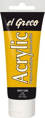 KREUL 28351 - El Greco Acrylic, 75 ml Tube in gold, hochpigmentierte, glänzende Acryl