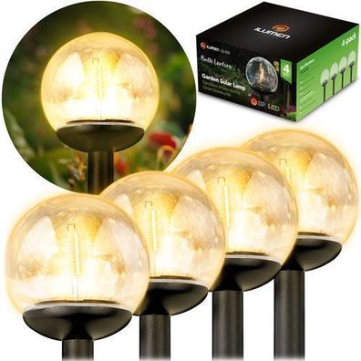 Solarlampe, transparente Kugel, 4 Stück. Ilumen LS-103