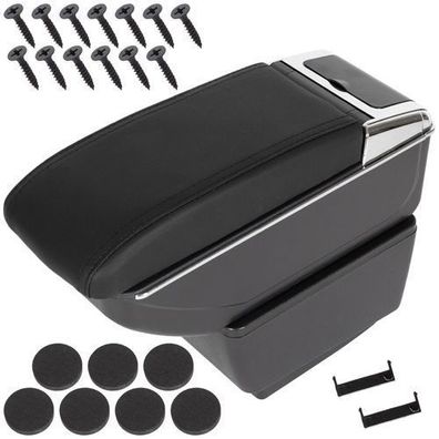Skoda FABIA III 14-22 Armlehne mit Ablagefach Schwarzes ECO-LEDER + Montagesatz