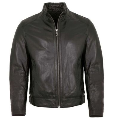 Milestone - Herren Lederjacke Lammnappa schwarz