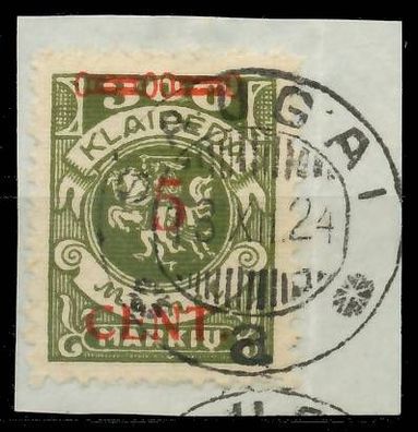 MEMEL 1923 Nr 174Ie zentrisch gestempelt Briefstück gepr. X478A82