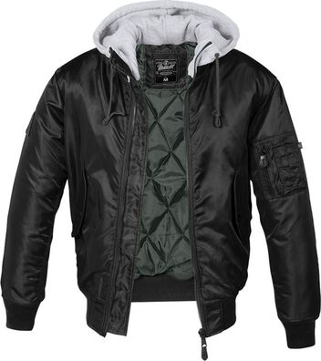 Brandit Jacke MA1 Sweat Hooded Jacket in Black-Grey
