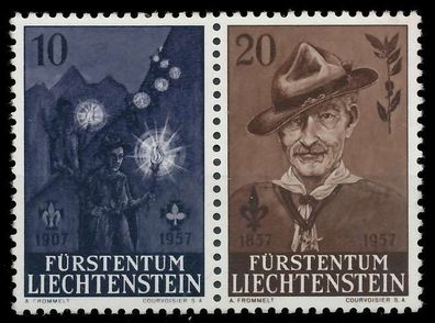 Liechtenstein 1957 Nr WZd1 postfrisch WAAGR PAAR X13386E