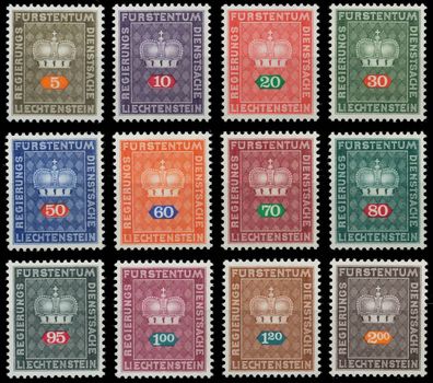Liechtenstein Dienstmarken 1968 Nr 45-56 postfrisch SB2D8BE
