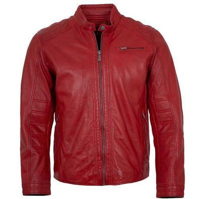 Jilani Collection - Herren Lederjacke Lammnappa rot