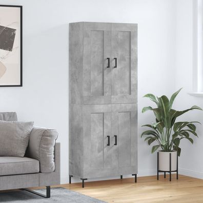 vidaXL Highboard Betongrau 69,5x34x180 cm Holzwerkstoff
