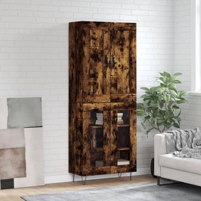 vidaXL Highboard Räuchereiche 69,5x34x180 cm Holzwerkstoff