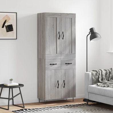 vidaXL Highboard Grau Sonoma 69,5x34x180 cm Holzwerkstoff