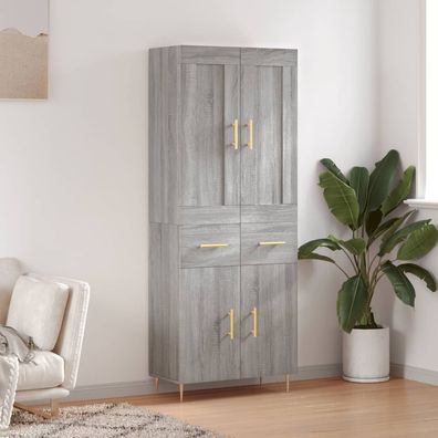 vidaXL Highboard Grau Sonoma 69,5x34x180 cm Holzwerkstoff