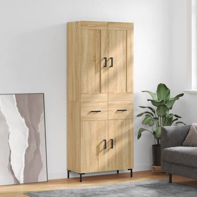 vidaXL Highboard Sonoma-Eiche 69,5x34x180 cm Holzwerkstoff