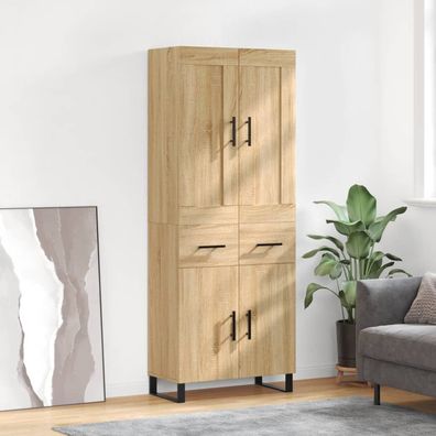 vidaXL Highboard Sonoma-Eiche 69,5x34x180 cm Holzwerkstoff
