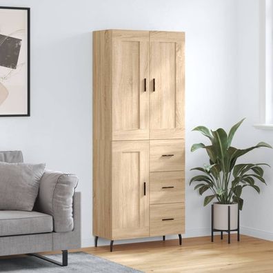 vidaXL Highboard Sonoma-Eiche 69,5x34x180 cm Holzwerkstoff