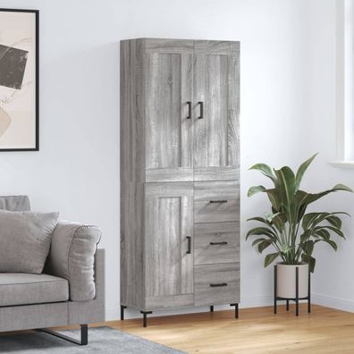 vidaXL Highboard Grau Sonoma 69,5x34x180 cm Holzwerkstoff
