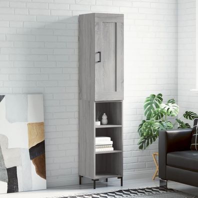 vidaXL Highboard Grau Sonoma 34,5x34x180 cm Holzwerkstoff