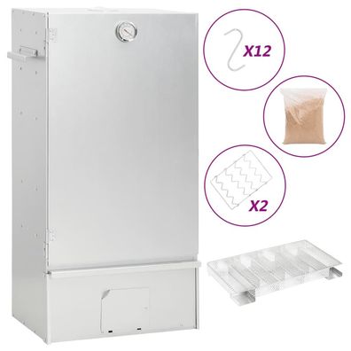 vidaXL Räucherofen mit Kaltrauchgenerator Verzinkter Stahl