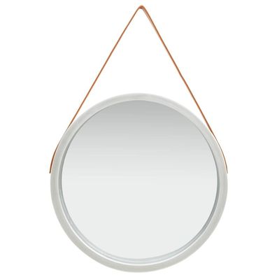 vidaXL Wandspiegel mit Gürtel 60 cm Silbern