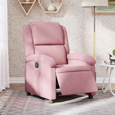 vidaXL Relaxsessel Elektrisch Rosa Samt