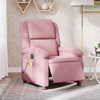 vidaXL Massagesessel Elektrisch Rosa Samt