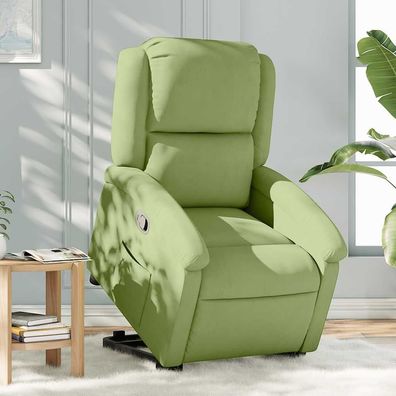 vidaXL Relaxsessel mit Aufstehhilfe Hellgrün Samt