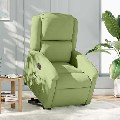 vidaXL Relaxsessel mit Aufstehhilfe Elektrisch Hellgrün Samt