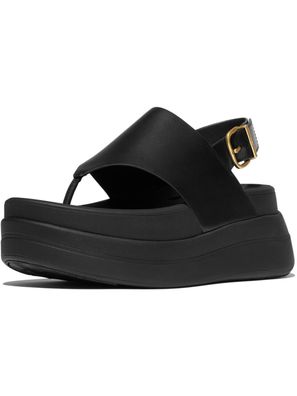 FitFlop Damen Sandalen F-Mode Stack Leather Back-Strap Toe-Post Sandals E2G